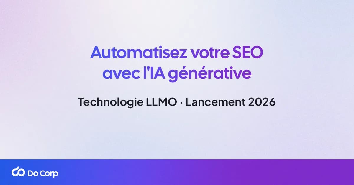 Visuel LinkedIn : « Automatisez votre SEO avec l'IA générative — Technologie LLMO · Lancement 2026 ».