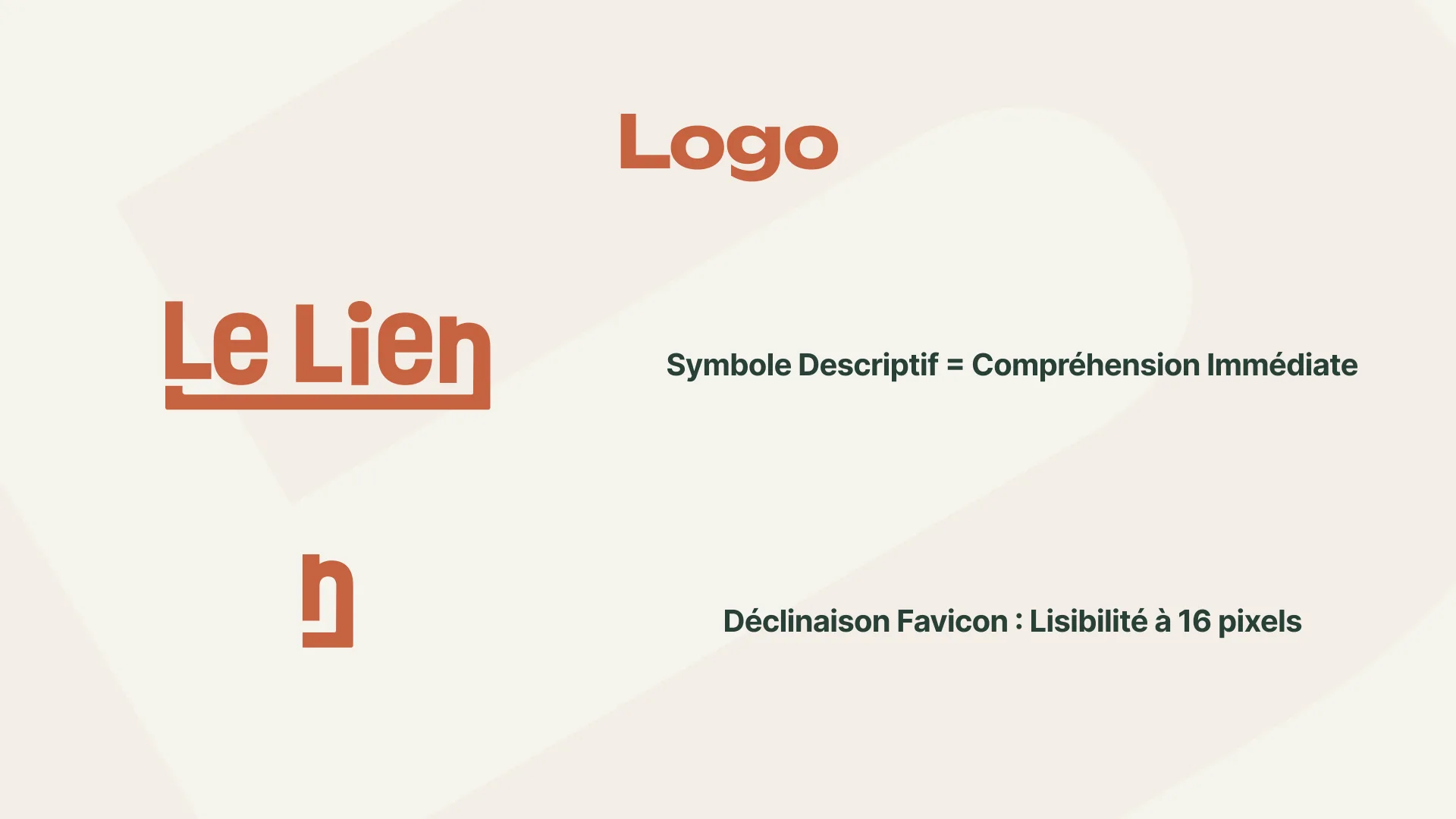 Logo Le Lien et son favicon, lisible à 16 pixels.